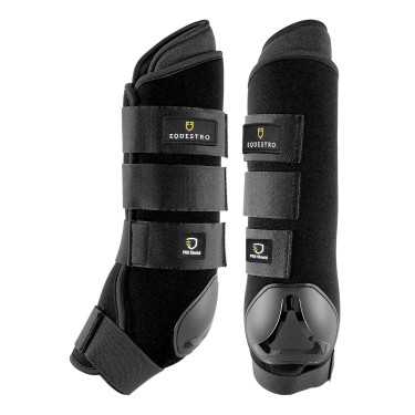 Stinchiere da riposo in neoprene/cotone con rinforzo in plastica Equestro, confezione da 2 Stinchiere da riposo in neoprene/cotone con rinforzo in plastica Equestro, confezione da 2