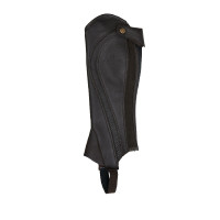 Mini-chaps unisex in pelle traforata per un comfort massimo Salisbury Equestro Nero