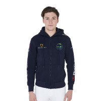 Felpa con cappuccio con multi-logo da uomo Equestro Marina