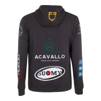 Felpa con cappuccio da uomo con multi-logo Equestro Asfalto Grigio