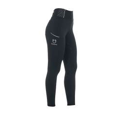 Leggings aderenti da donna con strass Equestro Nero