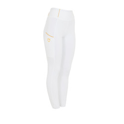 Leggings da bambina aderenti con grip e logo Equestro
