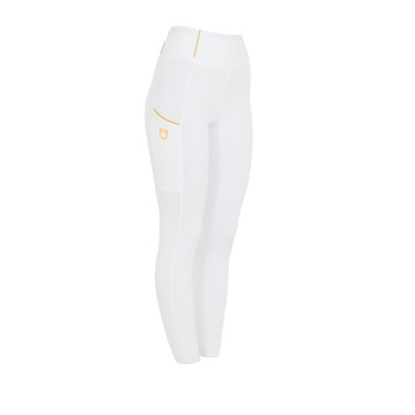Leggings da bambina aderenti con grip e logo Equestro Leggings da bambina aderenti con grip e logo Equestro