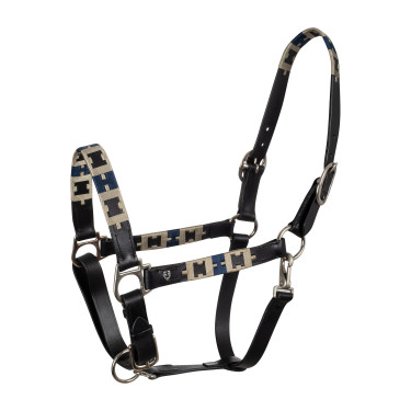Capezzina in cuoio con motivo geometrico Polo Equestro