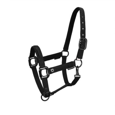 Capestro in nylon con lunghina Elegance Equestro Nero