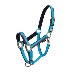 Capestro in nylon con lunghina Red Trim Equestro Turchese / rosso / blu navy Capestro in nylon con lunghina Red Trim Equestro Turchese / rosso / blu navy