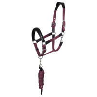 Capezzina ergonomica con inserti in pelle Lani Equestro Nero / bordeaux Capezzina ergonomica con inserti in pelle Lani Equestro Nero / bordeaux