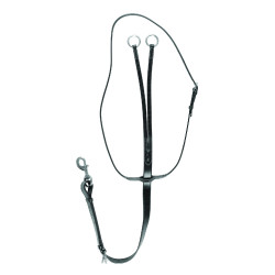 Martingala con collare in cuoio Equestro Nero