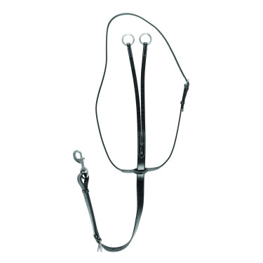 Martingala con collare in cuoio Equestro Nero