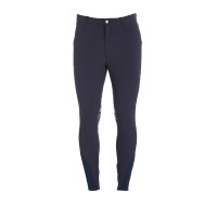 Pantaloni con grip al ginocchio da uomo in tessuto tecnico Equestro Nero Pantaloni con grip al ginocchio da uomo in tessuto tecnico Equestro Nero