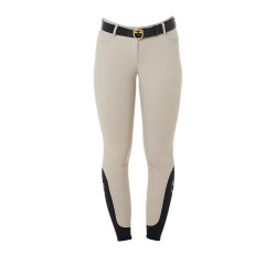 Pantaloni da donna con grip integrale Aria in tessuto tecnico Equestro Tan Oxford Rosa