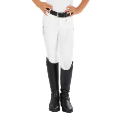 Pantaloni Kasumi da bambino in materiale stretch Equestro Bianco