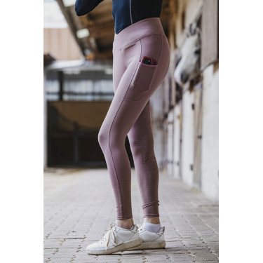 Pantaloni Equithème Flora con fondo in silicone Rosa antico