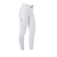Pantaloni a vita alta con grip integrale da donna Equestro Bianco Pantaloni a vita alta con grip integrale da donna Equestro Bianco