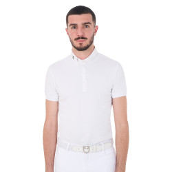 Polo da concorso a maniche corte da uomo in tessuto tecnico traspirante Hunt Equestro