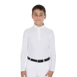 Polo da concorso bambino a maniche lunghe con bottoni Equestro