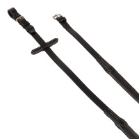 Rênes en cuir et caoutchouc avec boucles argentées (1,6 cm) Equestro Noir Rênes en cuir et caoutchouc avec boucles argentées (1,6 cm) Equestro Noir