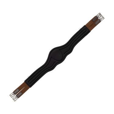 Cinghia anatomica in pelle con neoprene goffrato e imbottito Equestro Marrone scuro