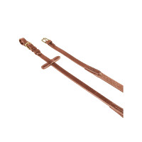 Redini in cuoio italiano e gomma 1,9 cm Kris con fibbie in ottone Equestro Nero