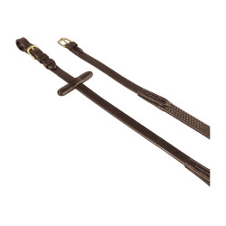 Redini in cuoio italiano e gomma 1,9 cm Kris con fibbie in ottone Equestro Marrone scuro Redini in cuoio italiano e gomma 1,9 cm Kris con fibbie in ottone Equestro Marrone scuro