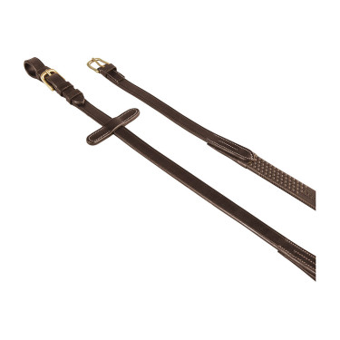 Redini in cuoio italiano e gomma 1,9 cm Kris con fibbie in ottone Equestro Marrone scuro Redini in cuoio italiano e gomma 1,9 cm Kris con fibbie in ottone Equestro Marrone scuro