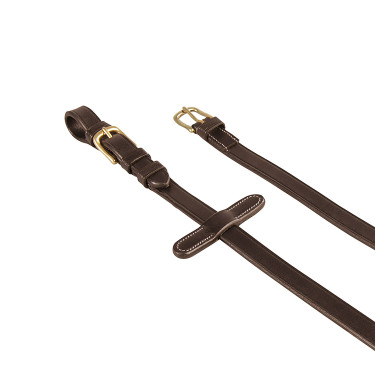 Redini in cuoio italiano e gomma 1,9 cm Kris con fibbie in ottone Equestro Marrone scuro Redini in cuoio italiano e gomma 1,9 cm Kris con fibbie in ottone Equestro Marrone scuro