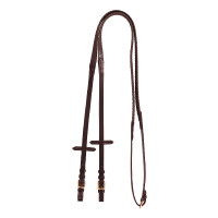 Redini in cuoio e gomma Kris con fibbie in oro rosa Equestro Marrone scuro Redini in cuoio e gomma Kris con fibbie in oro rosa Equestro Marrone scuro