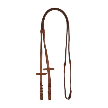Redini in cuoio e gomma con fibbie argentate (1,6 cm) Equestro Cognac Marrone