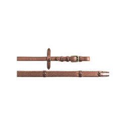 Redini in gomma 5/8" con fermagli in cuoio e fibbie in ottone Equestro Cognac Marrone