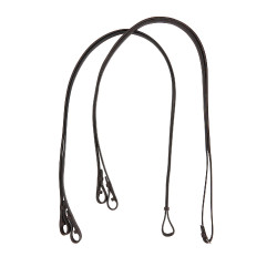 Redini doppie da dressage in cuoio Equestro Marrone scuro