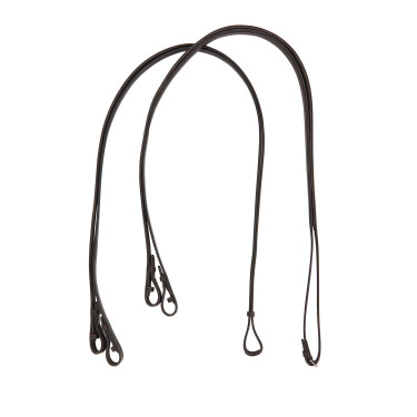 Redini doppie da dressage in cuoio Equestro Marrone scuro