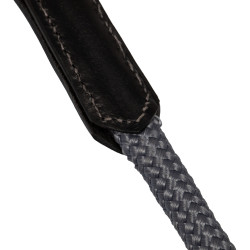 Redini tedesche in cuoio morbido e corda in nylon Acavallo Nero Redini tedesche in cuoio morbido e corda in nylon Acavallo Nero