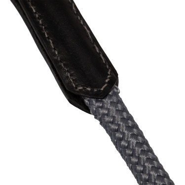 Redini tedesche in cuoio morbido e corda in nylon Acavallo Nero Redini tedesche in cuoio morbido e corda in nylon Acavallo Nero