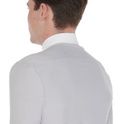 Langarm-Poloshirt aus technischem Fleecestoff Herren Warm+ Equestro Grigio Langarm-Poloshirt aus technischem Fleecestoff Herren Warm+ Equestro Grigio