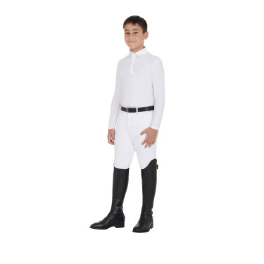 Polo da concorso bambino a maniche lunghe con bottoni Equestro Polo da concorso bambino a maniche lunghe con bottoni Equestro
