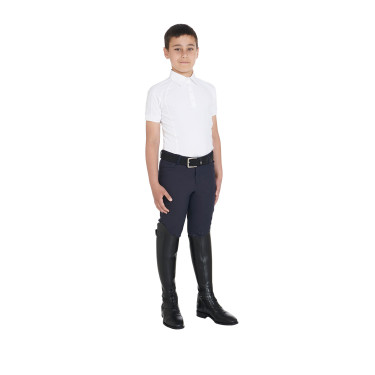 Polo da concorso bambino aderente maniche corte 4 bottoni Equestro Polo da concorso bambino aderente maniche corte 4 bottoni Equestro