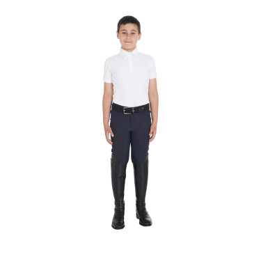 Polo da concorso bambino aderente maniche corte 4 bottoni Equestro Polo da concorso bambino aderente maniche corte 4 bottoni Equestro