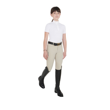Polo da concorso traspirante da bambina aderente a maniche corte Clara Equestro Polo da concorso traspirante da bambina aderente a maniche corte Clara Equestro