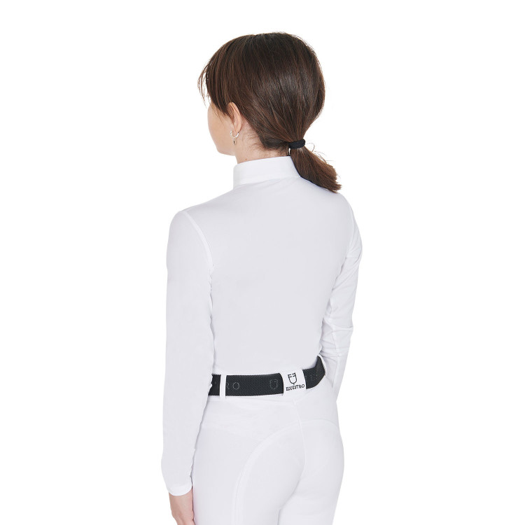 Polo da concorso da ragazza anti-UV aderente a maniche lunghe con zip Anahid Equestro Polo da concorso da ragazza anti-UV aderente a maniche lunghe con zip Anahid Equestro