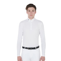 Polo da competizione a maniche lunghe da uomo Nestor Equestro Bianco Polo da competizione a maniche lunghe da uomo Nestor Equestro Bianco