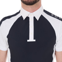 Polo da concorso aderente a maniche corte da uomo con 4 bottoni Equestro Blazer marine Blu marino Polo da concorso aderente a maniche corte da uomo con 4 bottoni Equestro Blazer marine Blu marino