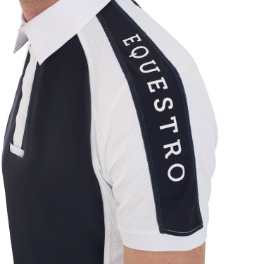 Polo da concorso aderente a maniche corte da uomo con 4 bottoni Equestro Polo da concorso aderente a maniche corte da uomo con 4 bottoni Equestro
