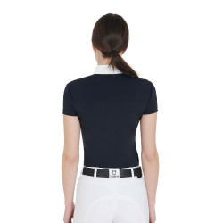 Polo da concorso aderente a maniche corte da donna Mariam Equestro Marino / bianco Blu Polo da concorso aderente a maniche corte da donna Mariam Equestro Marino / bianco Blu