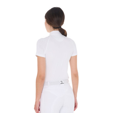 Polo da concorso aderente in tessuto stretch con zip e mesh da donna Taline Equestro Polo da concorso aderente in tessuto stretch con zip e mesh da donna Taline Equestro
