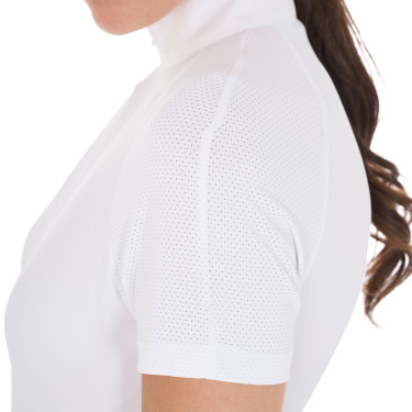 Polo da concorso aderente in tessuto stretch con zip e mesh da donna Taline Equestro Polo da concorso aderente in tessuto stretch con zip e mesh da donna Taline Equestro