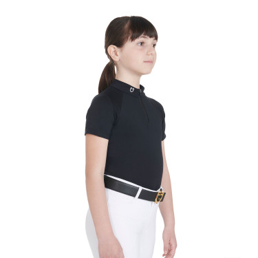 Polo da allenamento tecnico a maniche corte per bambino con zip Equestro Polo da allenamento tecnico a maniche corte per bambino con zip Equestro