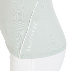 Polo da allenamento tecnico a maniche corte per bambino con zip Equestro Verde chiaro