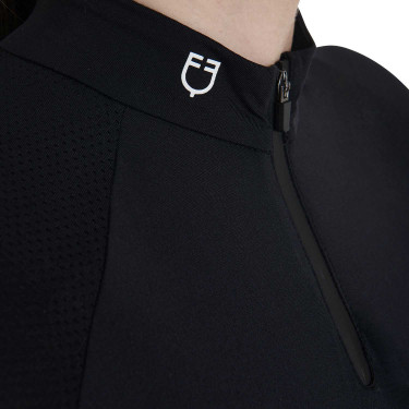 Polo da allenamento tecnico aderente con zip da donna Equestro Polo da allenamento tecnico aderente con zip da donna Equestro