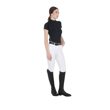 Polo da allenamento tecnico aderente con zip da donna Equestro Polo da allenamento tecnico aderente con zip da donna Equestro