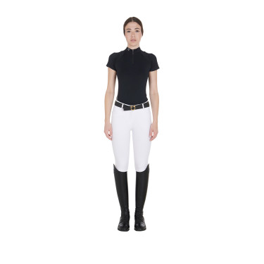 Polo da allenamento tecnico aderente con zip da donna Equestro Polo da allenamento tecnico aderente con zip da donna Equestro